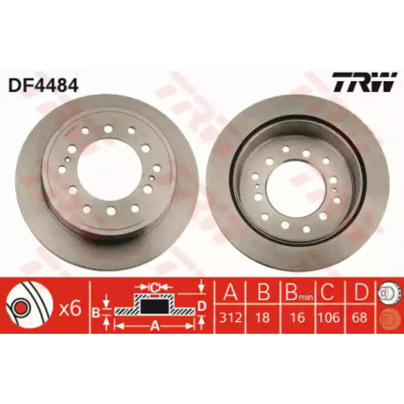 Тормозной диск TRW DF4484