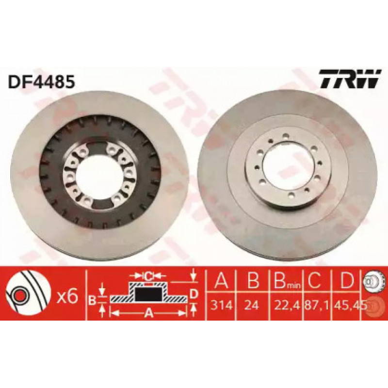 Тормозной диск TRW DF4485