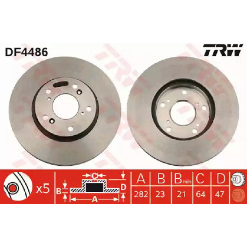 Тормозной диск TRW DF4486