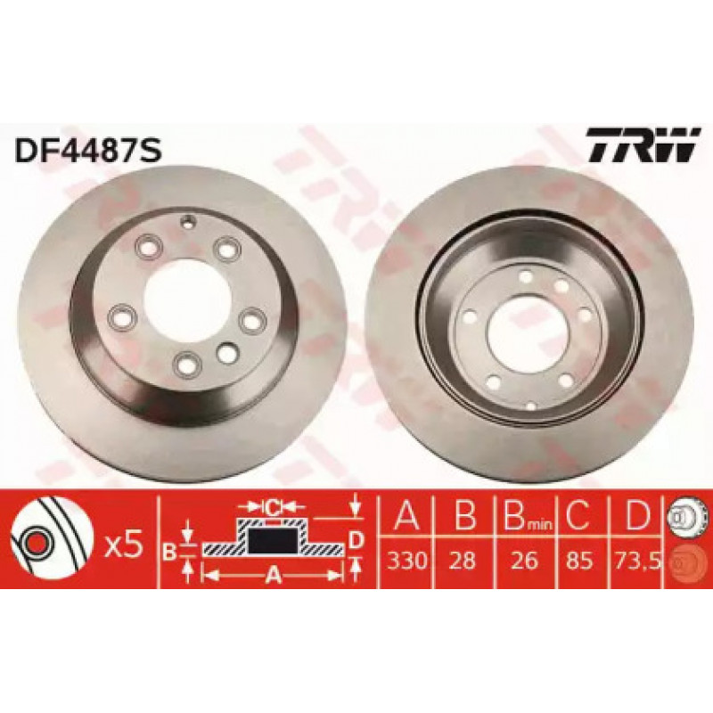 Тормозной диск TRW DF4487S
