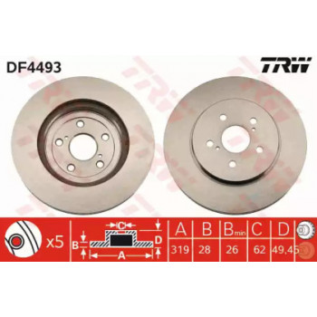 Тормозной диск TRW DF4493