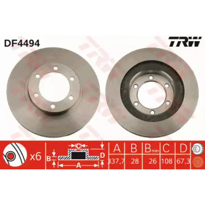 Тормозной диск TRW DF4494
