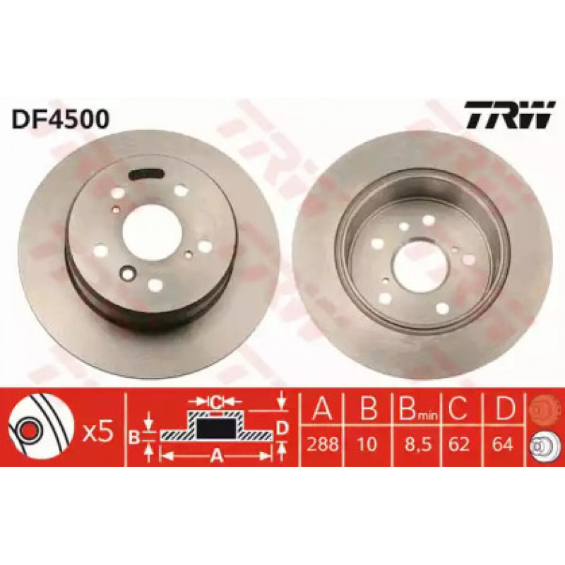 Тормозной диск TRW DF4500