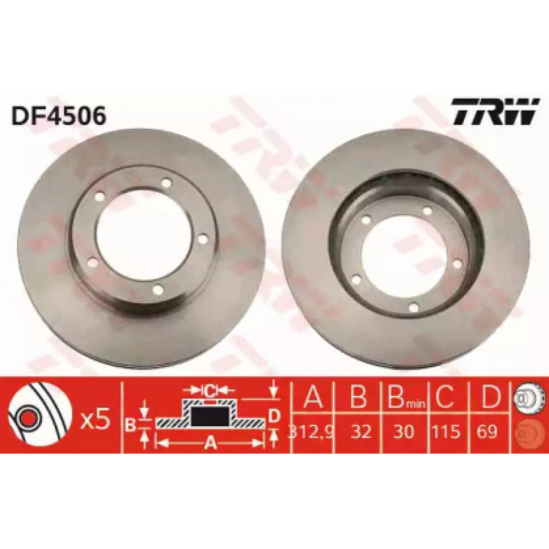 Тормозной диск TRW DF4506