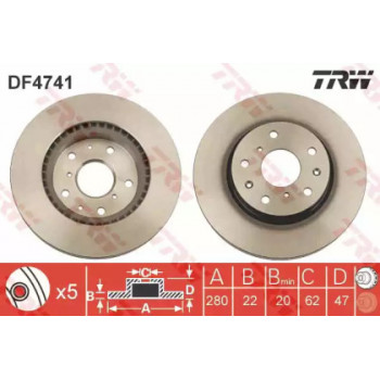 Тормозной диск TRW DF4741
