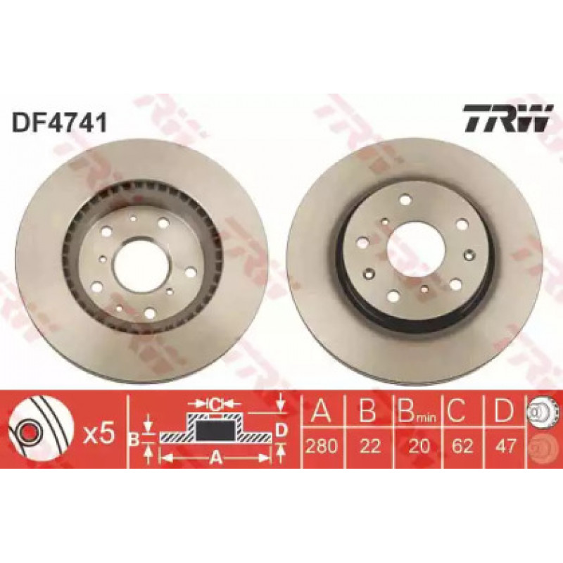 Тормозной диск TRW DF4741