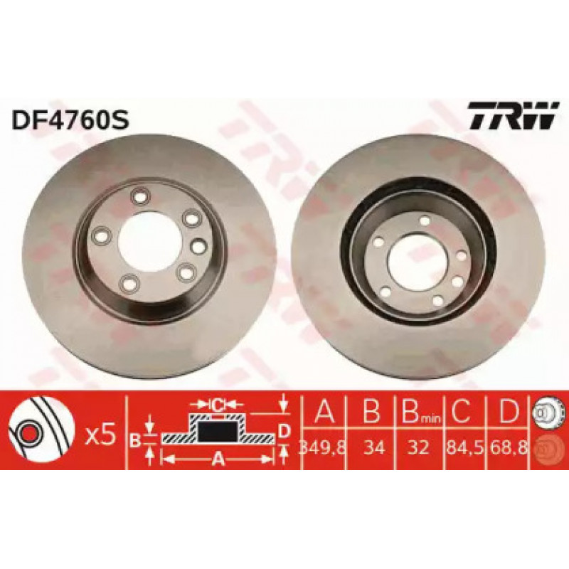 Тормозной диск TRW DF4760S