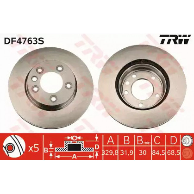 Тормозной диск TRW DF4763S