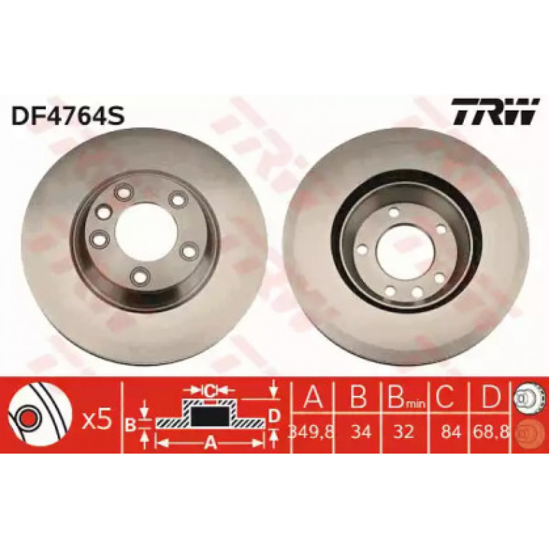 Тормозной диск TRW DF4764S