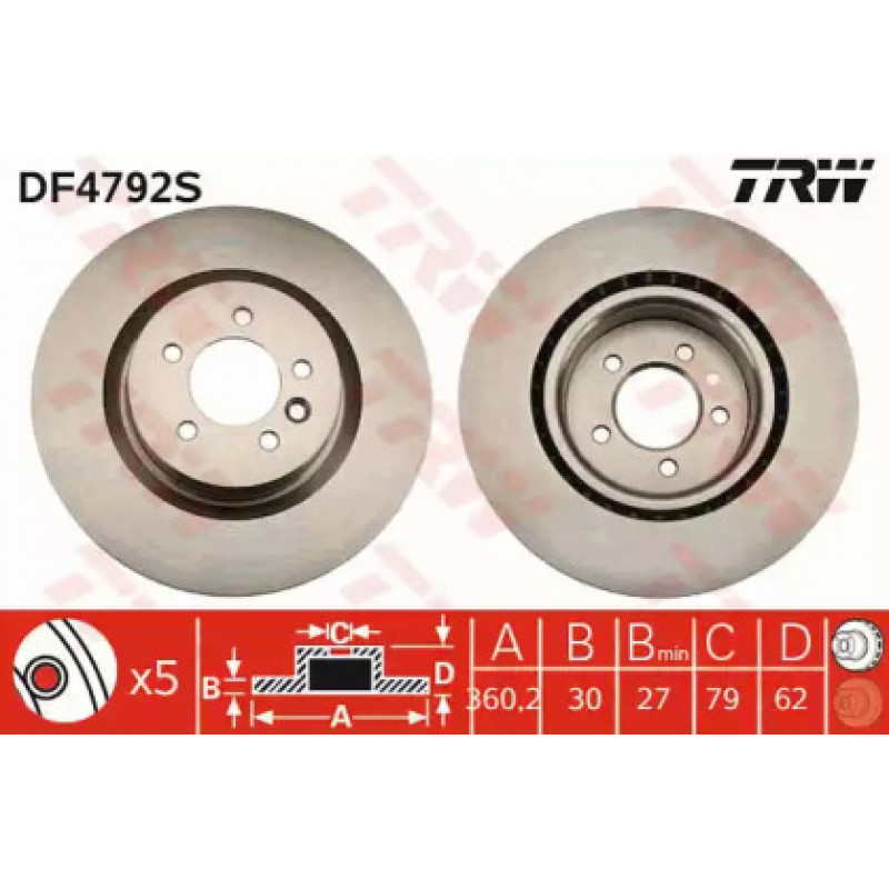 Тормозной диск TRW DF4792S
