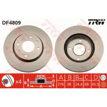 Тормозной диск TRW DF4809
