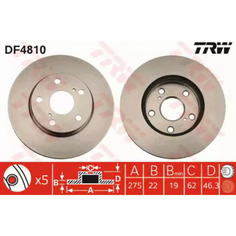 Тормозной диск TRW DF4810