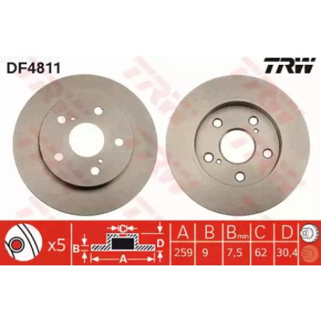 Тормозной диск TRW DF4811