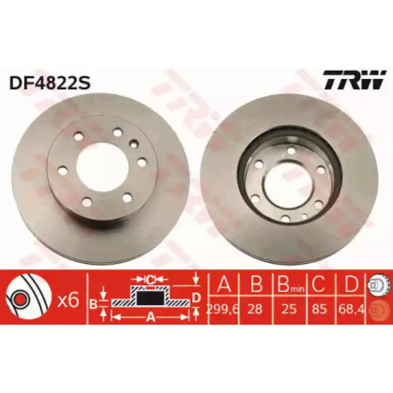 Тормозной диск TRW DF4822S