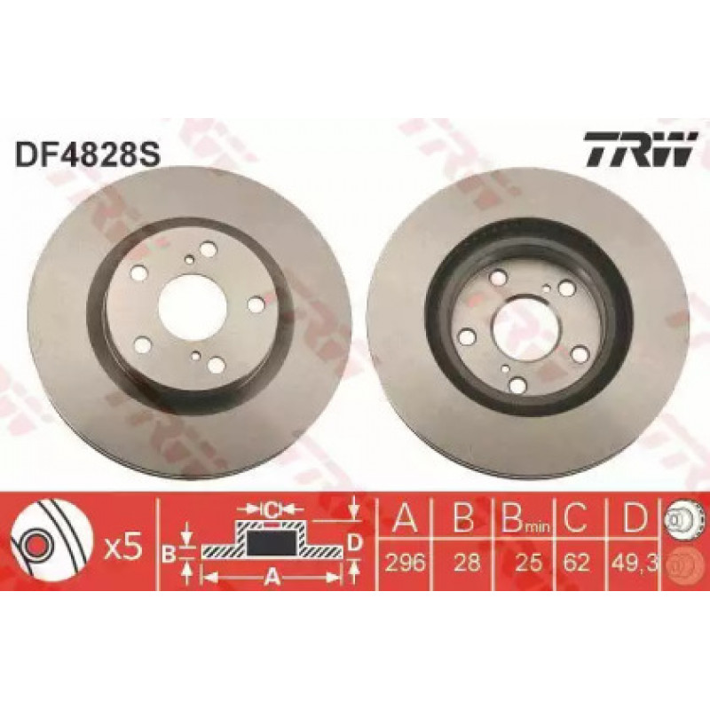 Тормозной диск TRW DF4828S
