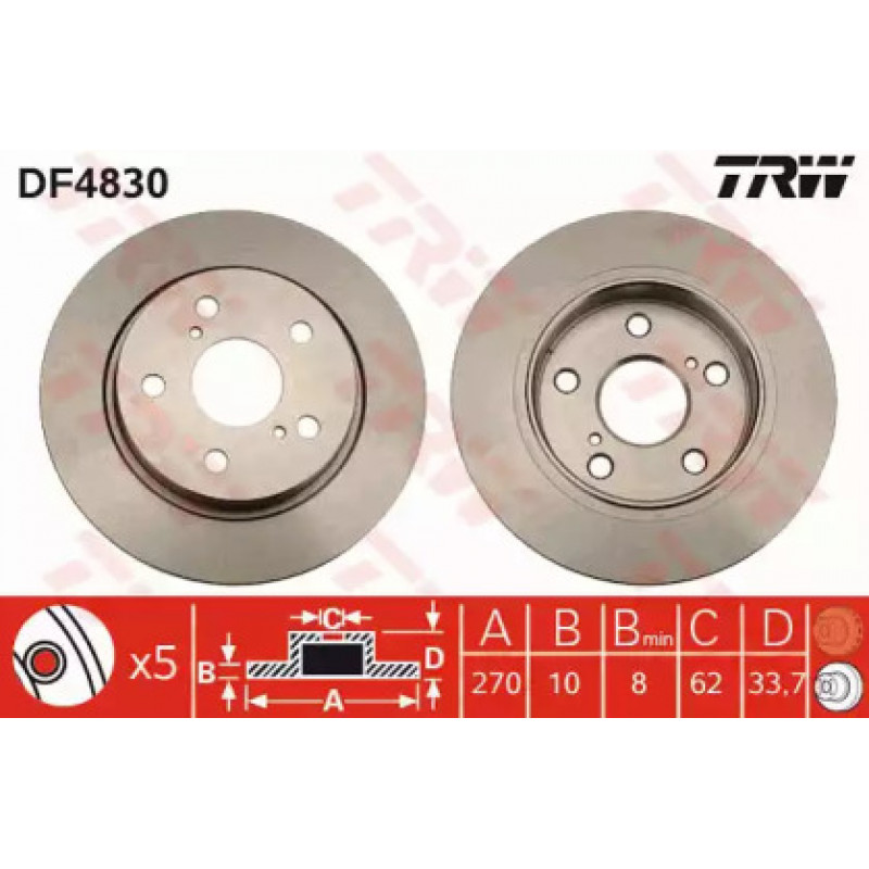 Тормозной диск TRW DF4830