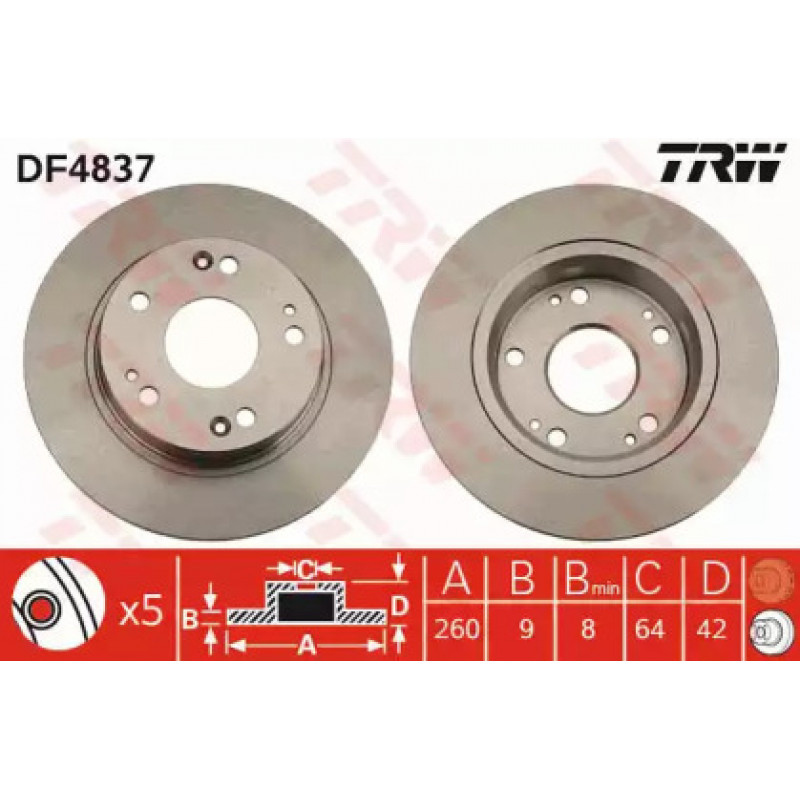 Тормозной диск TRW DF4837