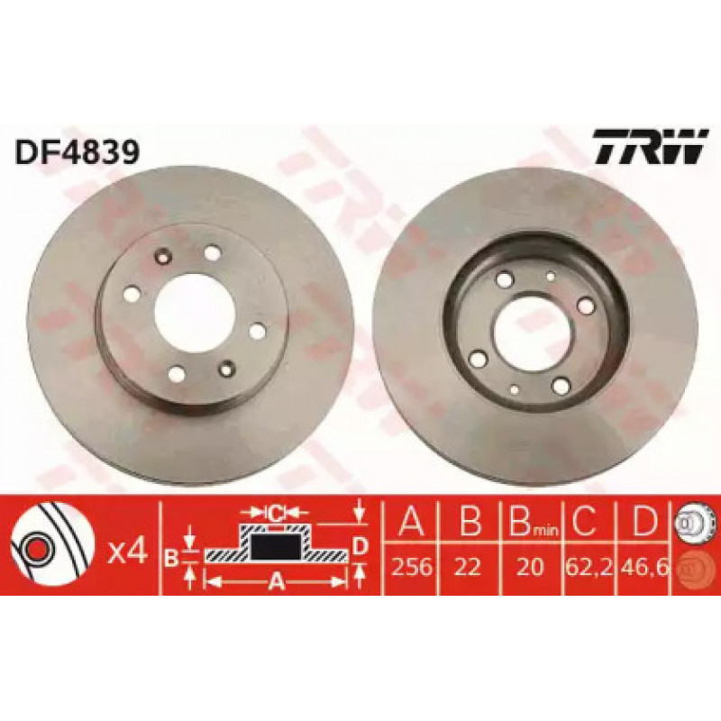 Тормозной диск TRW DF4839