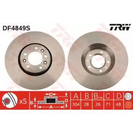 Тормозной диск TRW DF4849S