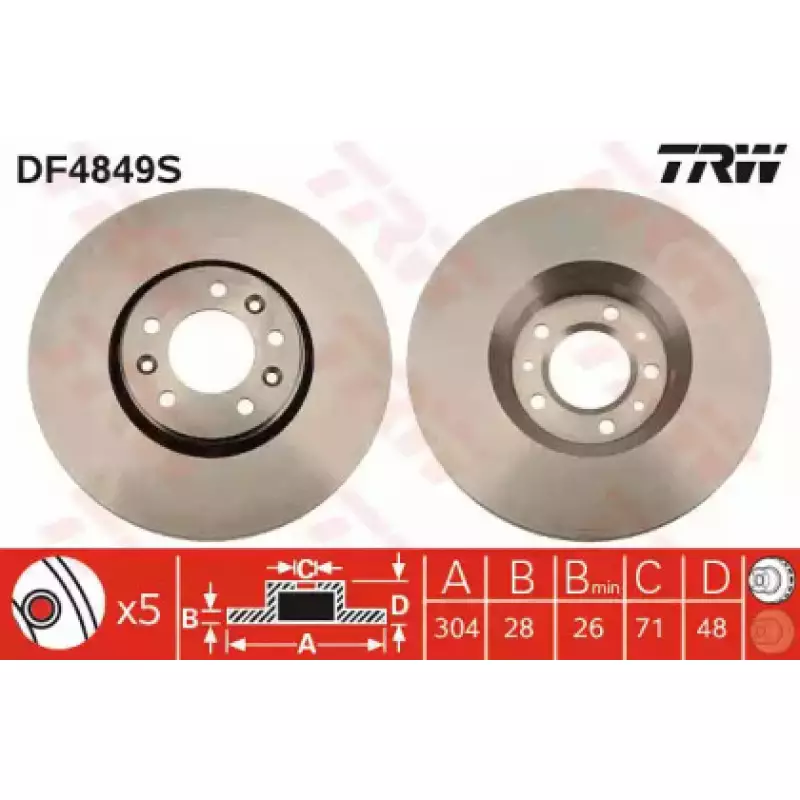 Тормозной диск TRW DF4849S