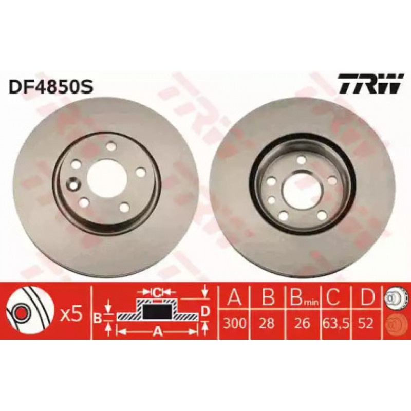 Тормозной диск TRW DF4850S