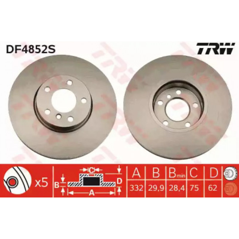 Тормозной диск TRW DF4852S