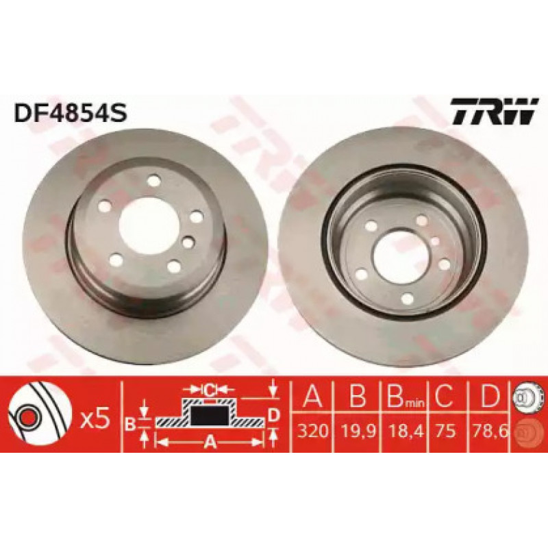 Тормозной диск TRW DF4854S