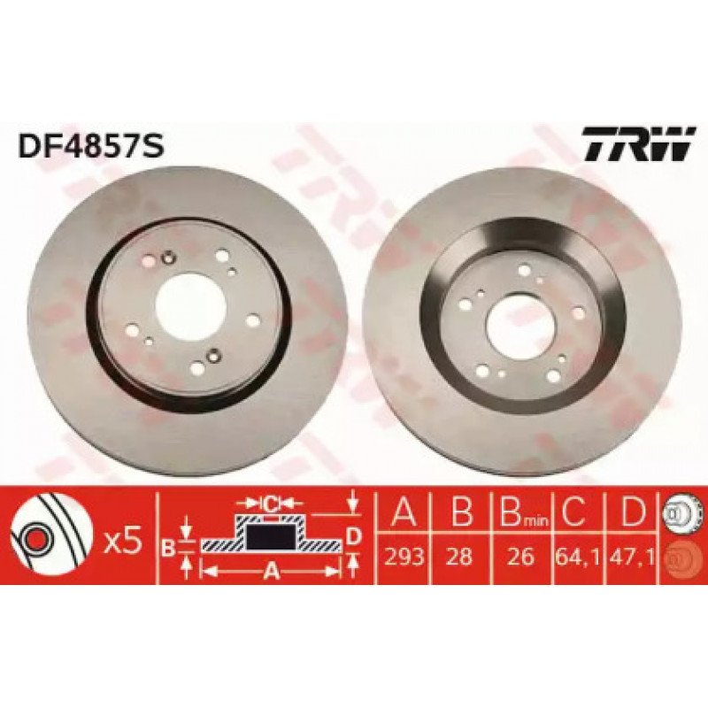 Тормозной диск TRW DF4857S