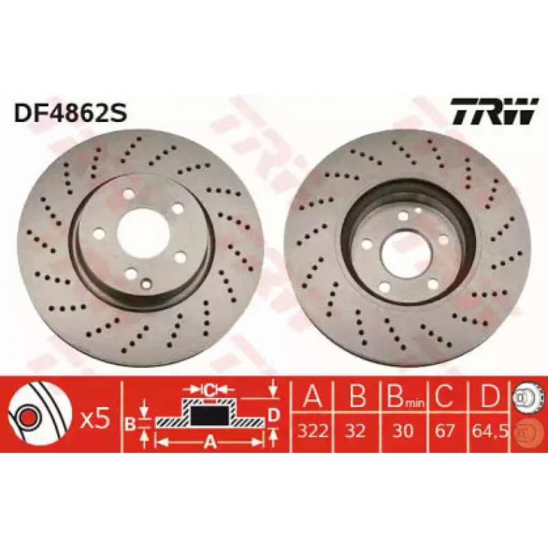 Тормозной диск TRW DF4862S