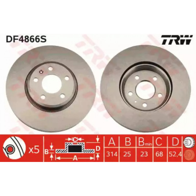 Тормозной диск TRW DF4866S
