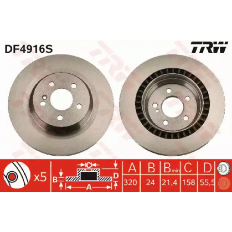 Тормозной диск TRW DF4916S