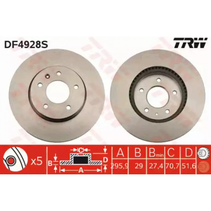 Тормозной диск TRW DF4928S