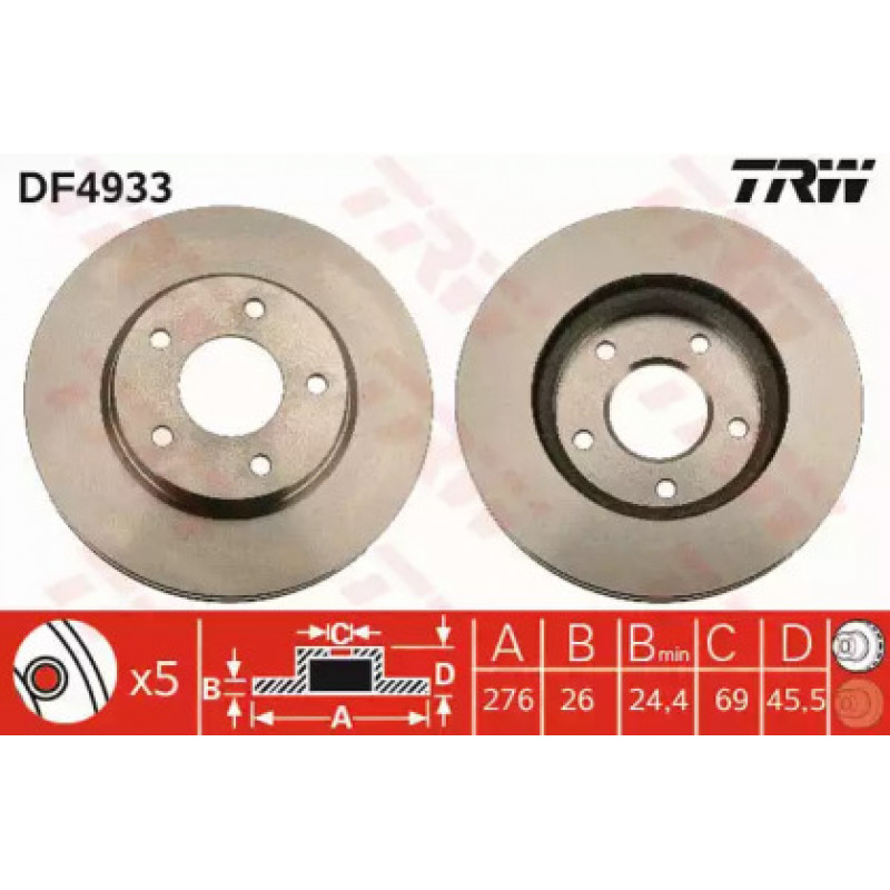 Тормозной диск TRW DF4933