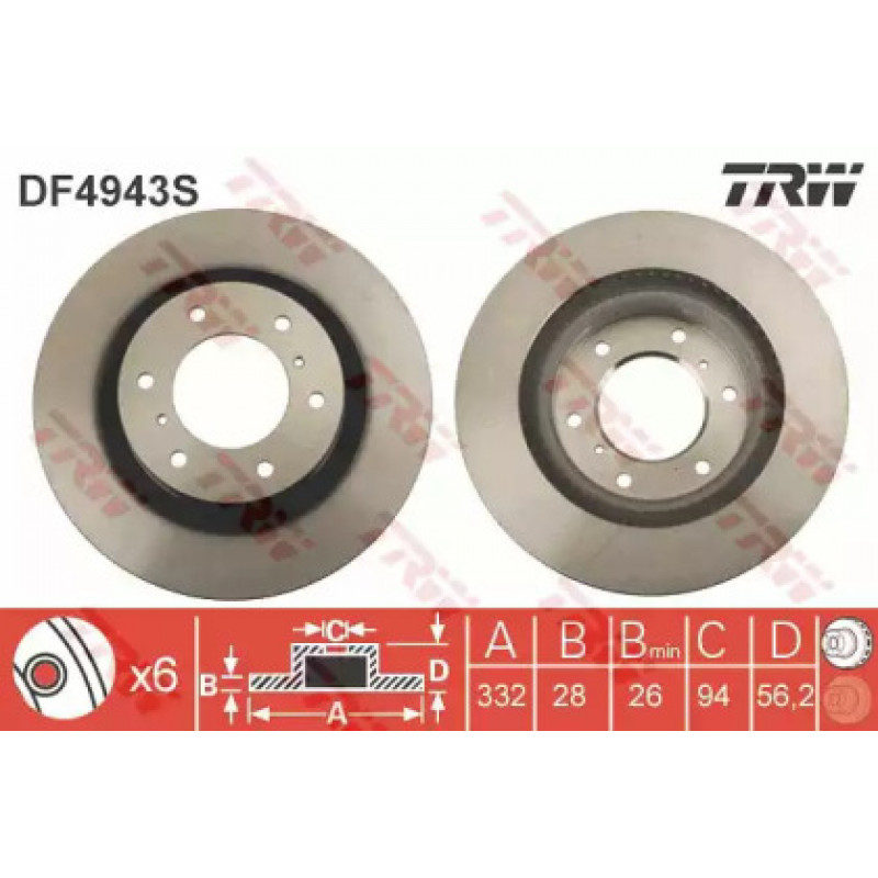 Тормозной диск TRW DF4943S