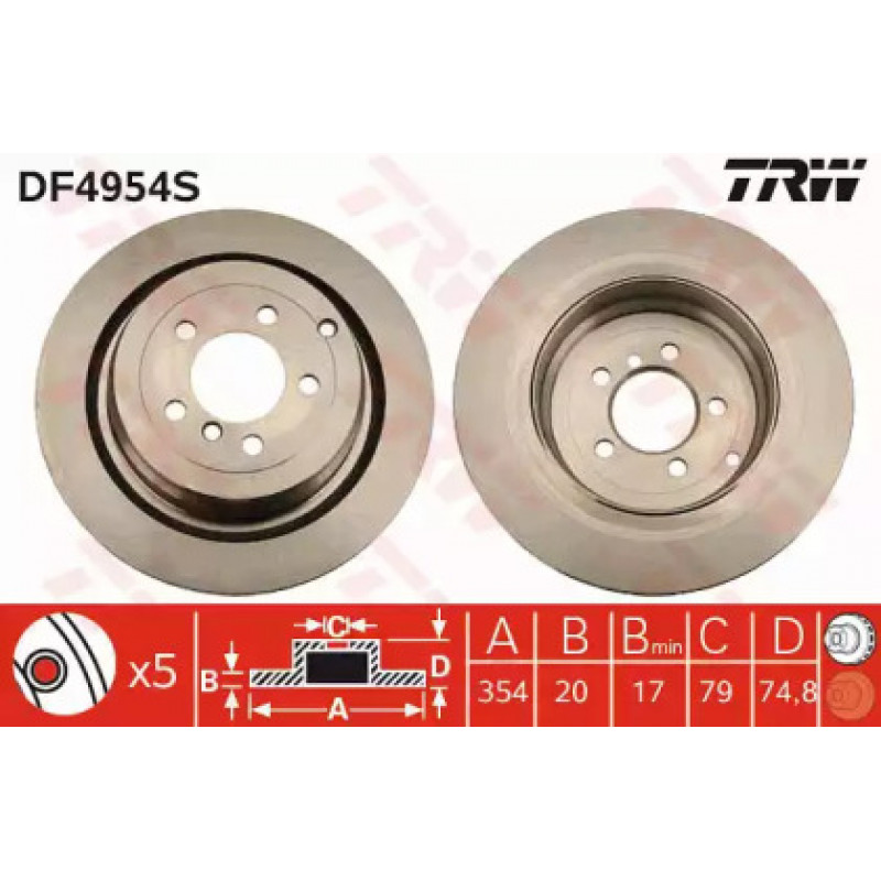 Тормозной диск TRW DF4954S