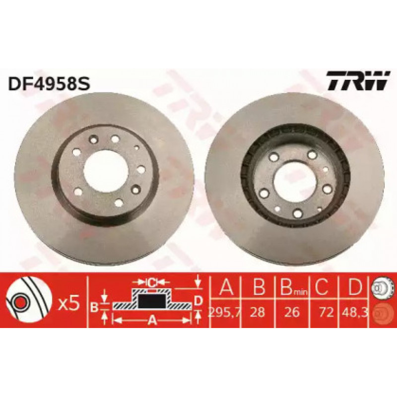 Тормозной диск TRW DF4958S