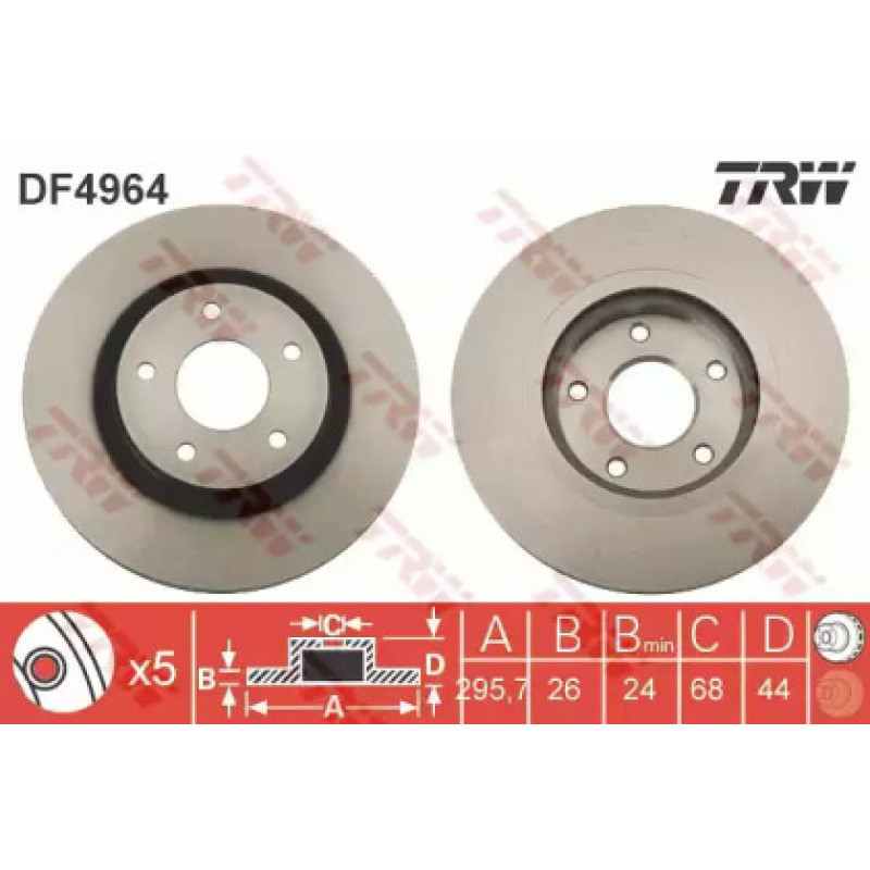 Тормозной диск TRW DF4964