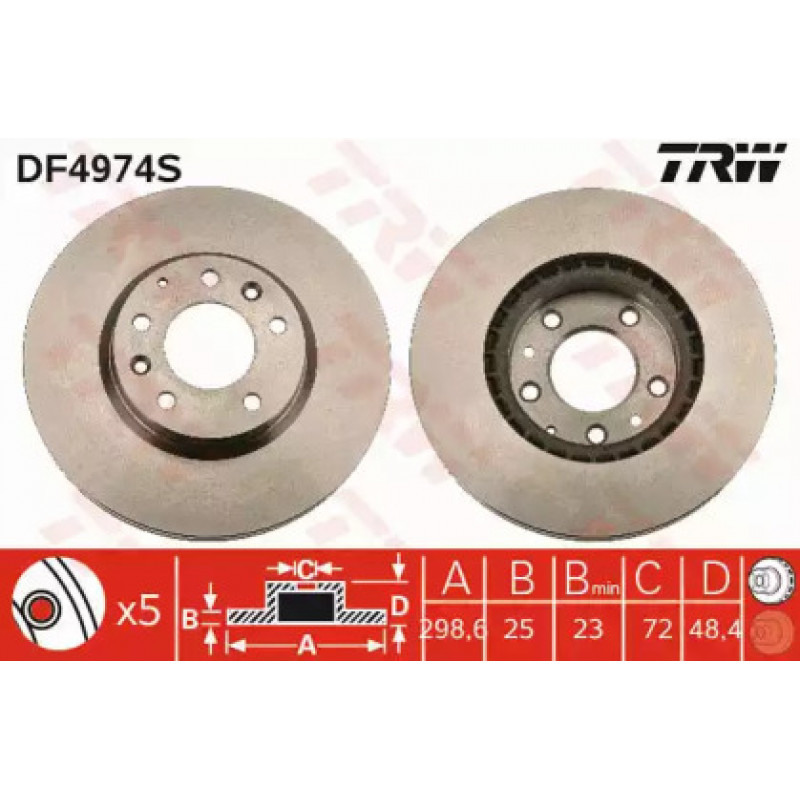 Тормозной диск TRW DF4974S