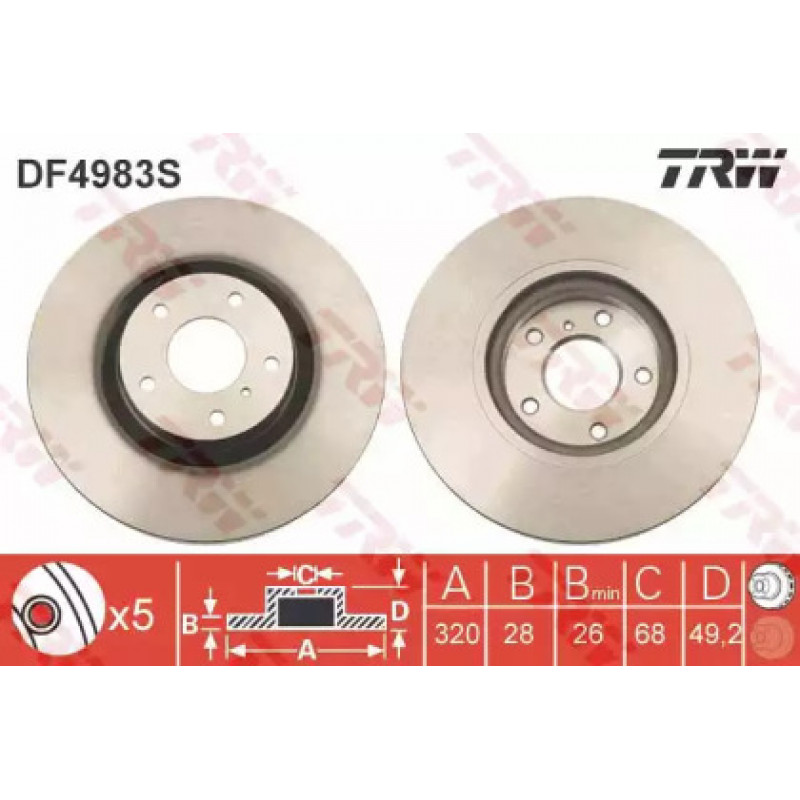 Тормозной диск TRW DF4983S