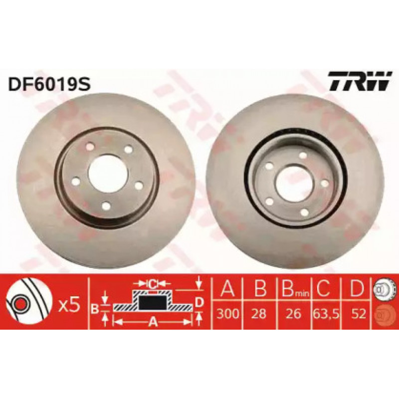 Тормозной диск TRW DF6019S