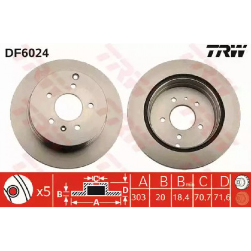 Тормозной диск TRW DF6024