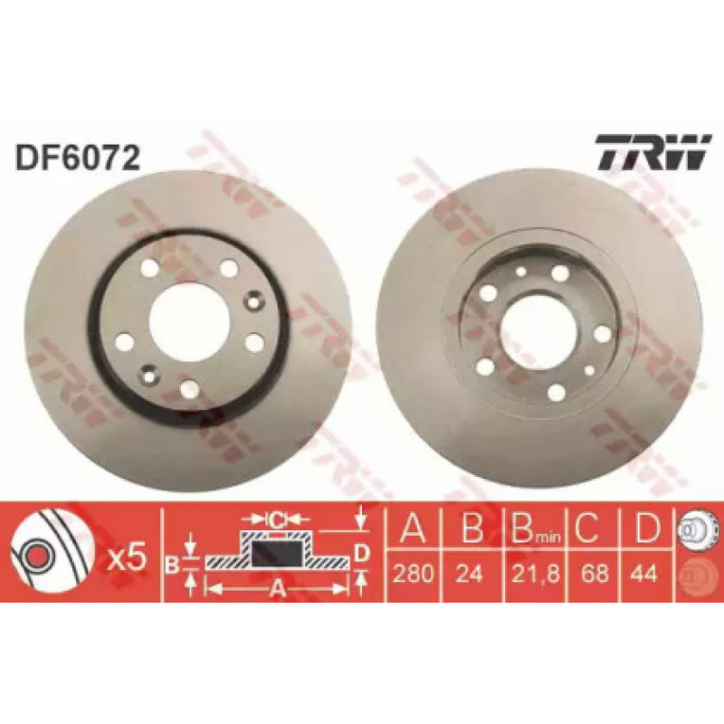 Тормозной диск TRW DF6072