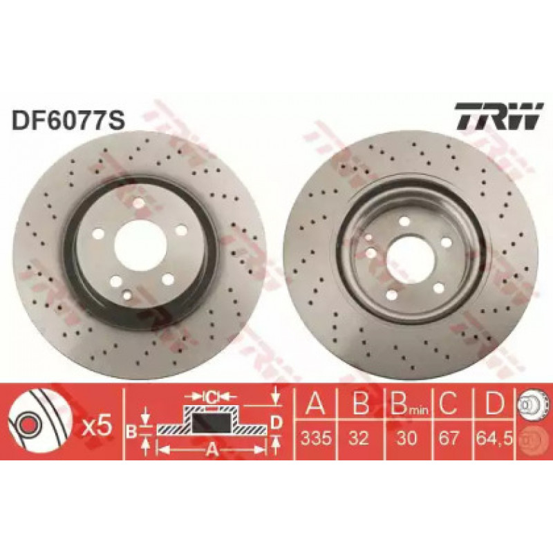 Тормозной диск TRW DF6077S