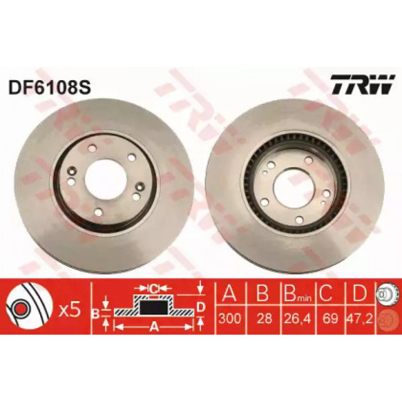 Тормозной диск TRW DF6108S