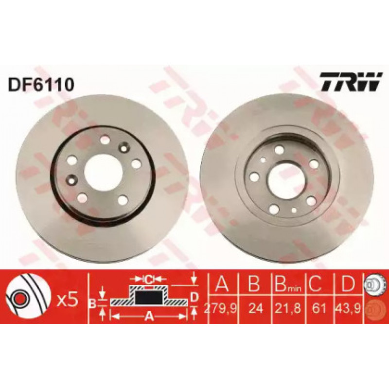 Тормозной диск TRW DF6110
