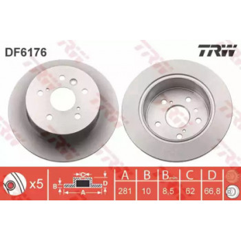 Тормозной диск TRW DF6176