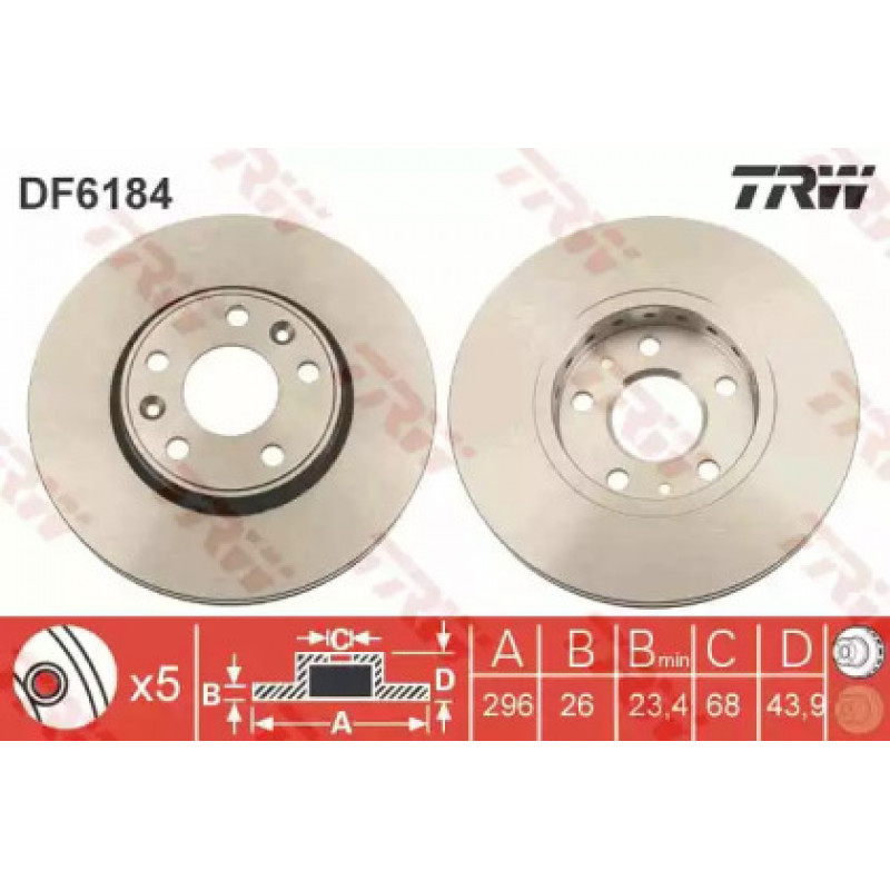 Тормозной диск TRW DF6184