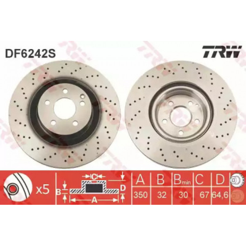 Тормозной диск TRW DF6242S