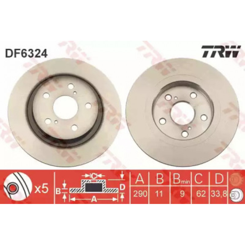 Тормозной диск TRW DF6324