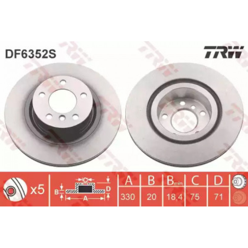 Тормозной диск TRW DF6352S